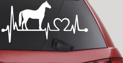 Horse Heart Heartbeat Lifeline Love Car or Truck Window Vinyl Decal Sticker