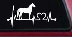 Horse Heart Heartbeat Lifeline Love Car or Truck Window Decal Sticker
