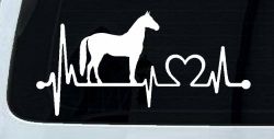 Horse Heart Heartbeat Lifeline Love Car or Truck Window Decal Sticker