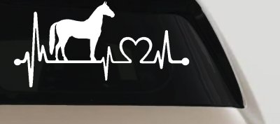 Horse Heart Heartbeat Lifeline Love Car or Truck Window Vinyl Decal Sticker