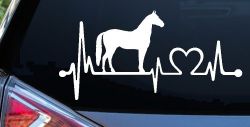 Horse Heart Heartbeat Lifeline Love Car or Truck Window Decal Sticker