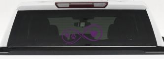 Infinity Paws Heart Dog or Cat Love Car or Truck Window Decal Sticker (Violet)