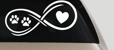 Infinity Paws Heart Dog or Cat Love Car or Truck Window Vinyl Decal Sticker