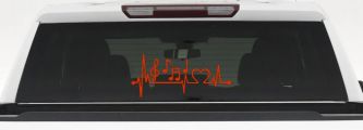 Music Notes Heartbeat Lifeline Monitor Love Music Car or Truck Window Vinyl Decal Sticker (Orange Red)