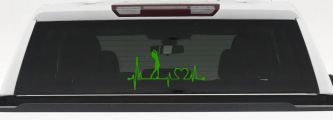 Lady Golfer Ladies Golf Heartbeat Lifeline Sports Car or Truck Window Vinyl Decal Sticker (Lime)