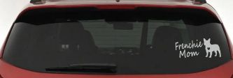 Frenchie Mom French Bulldog Heart Love Car or Truck Window Decal Sticker (Light Gray)