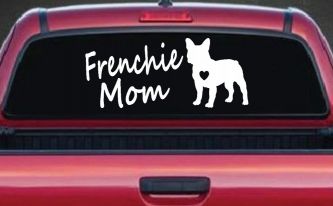 Frenchie Mom French Bulldog Heart Love Car or Truck Window Decal Sticker