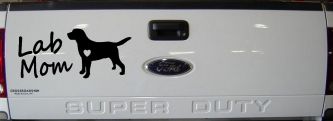 Lab Mom Labrador Retriever Dog Heart Love Car or Truck Window Decal Sticker (Black)