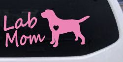 Lab Mom Labrador Retriever Dog Heart Love Car or Truck Window Vinyl Decal Sticker (Pink)