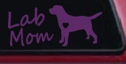 Lab Mom Labrador Retriever Dog Heart Love Car or Truck Window Decal Sticker (Violet)