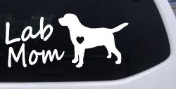Lab Mom Labrador Retriever Dog Heart Love Car or Truck Window Decal Sticker