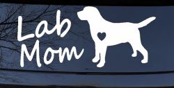Lab Mom Labrador Retriever Dog Heart Love Car or Truck Window Decal Sticker