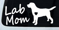 Lab Mom Labrador Retriever Dog Heart Love Car or Truck Window Decal Sticker