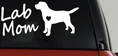 Lab Mom Labrador Retriever Dog Heart Love Car or Truck Window Vinyl Decal Sticker