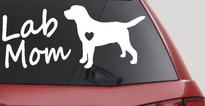 Lab Mom Labrador Retriever Dog Heart Love Car or Truck Window Vinyl Decal Sticker