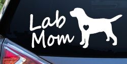 Lab Mom Labrador Retriever Dog Heart Love Car or Truck Window Decal Sticker