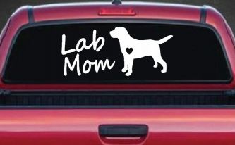 Lab Mom Labrador Retriever Dog Heart Love Car or Truck Window Decal Sticker