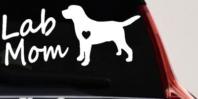 Lab Mom Labrador Retriever Dog Heart Love Car or Truck Window Vinyl Decal Sticker