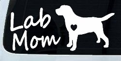 Lab Mom Labrador Retriever Dog Heart Love Car or Truck Window Decal Sticker
