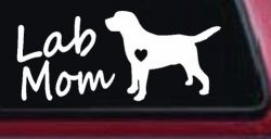 Lab Mom Labrador Retriever Dog Heart Love Car or Truck Window Decal Sticker