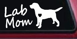 Lab Mom Labrador Retriever Dog Heart Love Car or Truck Window Decal Sticker