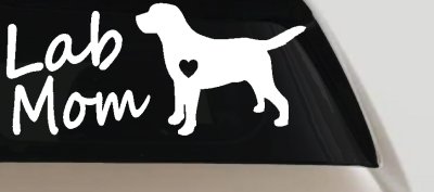 Lab Mom Labrador Retriever Dog Heart Love Car or Truck Window Vinyl Decal Sticker