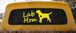 Lab Mom Labrador Retriever Dog Heart Love Car or Truck Window Decal Sticker (Yellow)