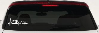 Sewing Machine Love Heartbeat Lifeline Car or Truck Window Decal Sticker (White)