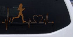 Run Girl Heartbeat Marathon 13.1 26.2 Love Running Car or Truck Window Vinyl Decal Sticker (Copper)