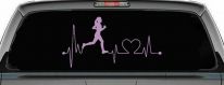 Run Girl Heartbeat Marathon 13.1 26.2 Love Running Car or Truck Window Decal Sticker (Lilac)