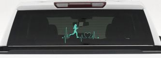 Run Girl Heartbeat Marathon 13.1 26.2 Love Running Car or Truck Window Vinyl Decal Sticker (Mint)