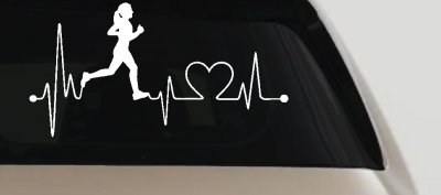 Run Girl Heartbeat Marathon 13.1 26.2 Love Running Car or Truck Window Vinyl Decal Sticker