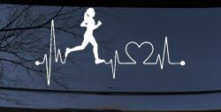 Run Girl Heartbeat Marathon 13.1 26.2 Love Running Car or Truck Window Decal Sticker