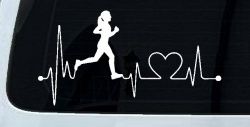 Run Girl Heartbeat Marathon 13.1 26.2 Love Running Car or Truck Window Decal Sticker