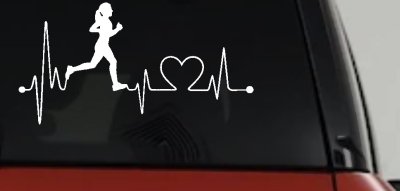 Run Girl Heartbeat Marathon 13.1 26.2 Love Running Car or Truck Window Vinyl Decal Sticker