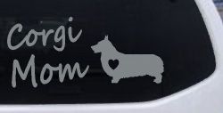 Corgi Mom Dog Love Heart Car or Truck Window Vinyl Decal Sticker (Telegrey)