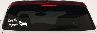 Corgi Mom Dog Love Heart Car or Truck Window Vinyl Decal Sticker (White)