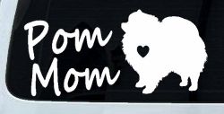 Pomeranian Pom Mom Dog  love heart Car or Truck Window Decal Sticker