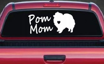 Pomeranian Pom Mom Dog  love heart Car or Truck Window Decal Sticker