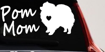 Pomeranian Pom Mom Dog  love heart Car or Truck Window Vinyl Decal Sticker