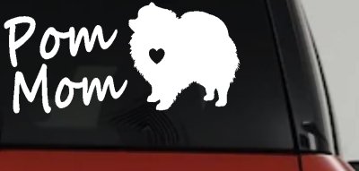 Pomeranian Pom Mom Dog  love heart Car or Truck Window Vinyl Decal Sticker