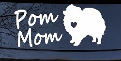 Pomeranian Pom Mom Dog  love heart Car or Truck Window Decal Sticker