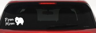 Pomeranian Pom Mom Dog  love heart Car or Truck Window Decal Sticker (White)