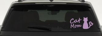 Cat Mom Love Heart Car or Truck Window Decal Sticker (Lilac)