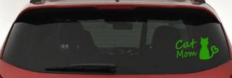 Cat Mom Love Heart Car or Truck Window Vinyl Decal Sticker (Lime)