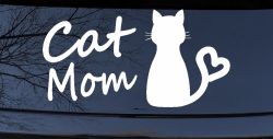 Cat Mom Love Heart Car or Truck Window Decal Sticker