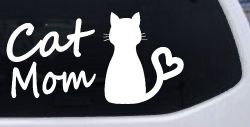 Cat Mom Love Heart Car or Truck Window Decal Sticker