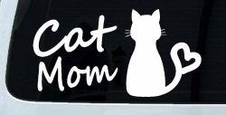 Cat Mom Love Heart Car or Truck Window Decal Sticker