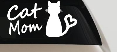 Cat Mom Love Heart Car or Truck Window Vinyl Decal Sticker