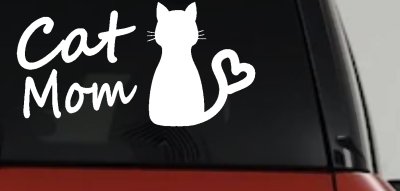 Cat Mom Love Heart Car or Truck Window Vinyl Decal Sticker